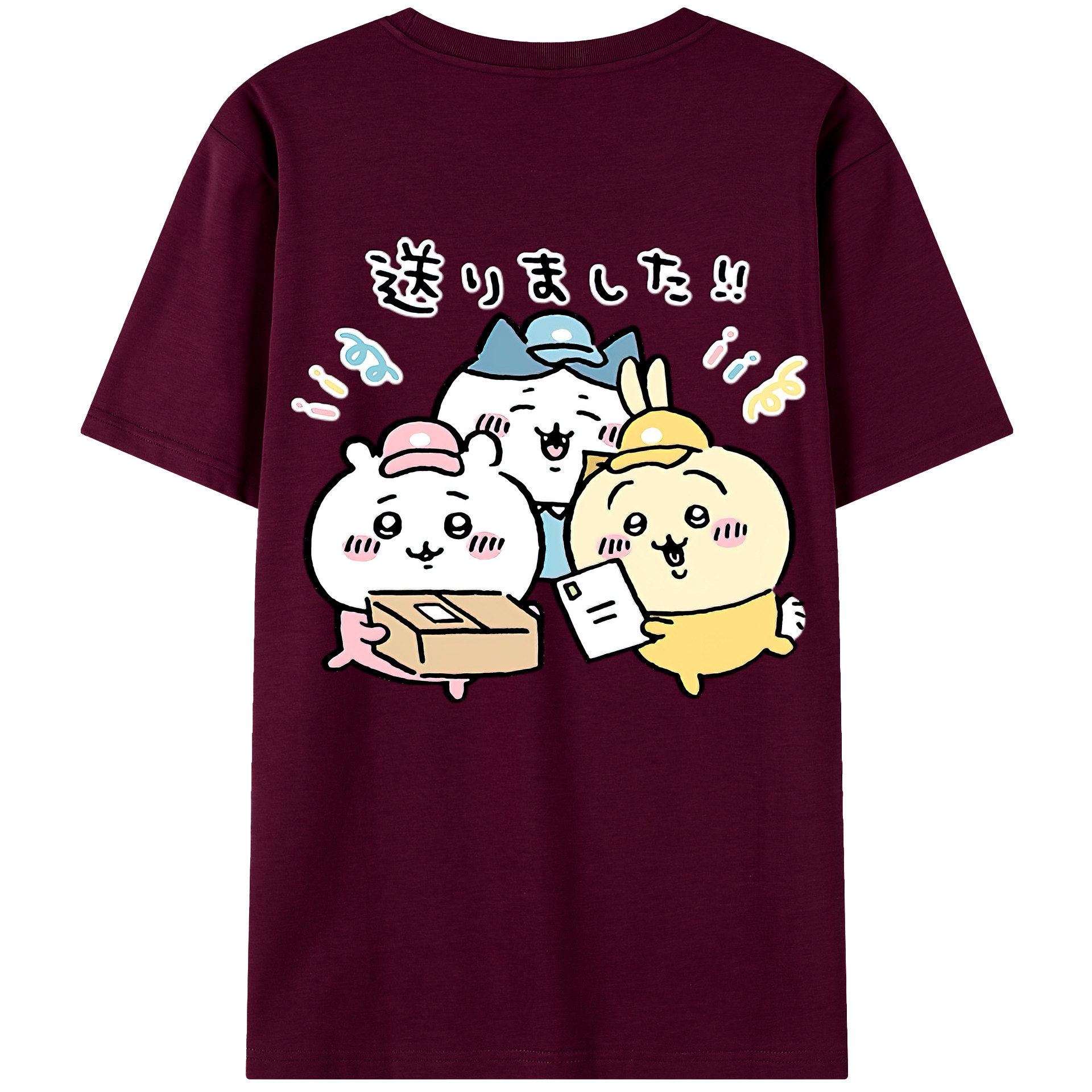 （画像用） ちいかわ ハチワレ Chii-kawa hachiware レディース半袖Tシャツ(バックプリント)